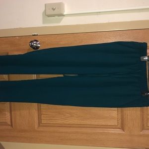 (M) teal Forever21 linen dress pants